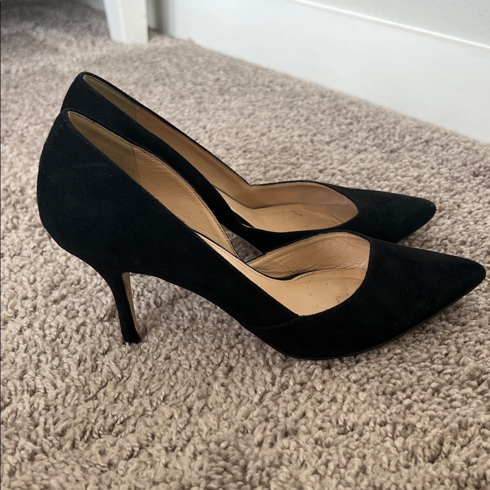 J.Crew Velvet Black Point Heels